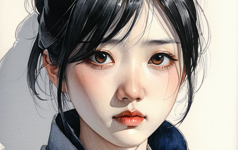 **
Prompt: "Yuki from Eternal Return, stoic expression, detailed traditional art style, possibly watercolor or pencil sketch, showing dedication, subtle shadows, close-up portrait"
**