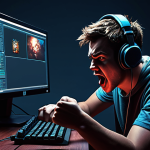 **Prompt:** A frustrated gamer slamming their fist on the desk, illuminated by the "attempting to reconnect" message on their monitor. Dark, moody lighting. Focus on the gamer's expression of annoyance. Include gaming peripherals like a headset and keyboard. Style: Digital painting, dramatic.