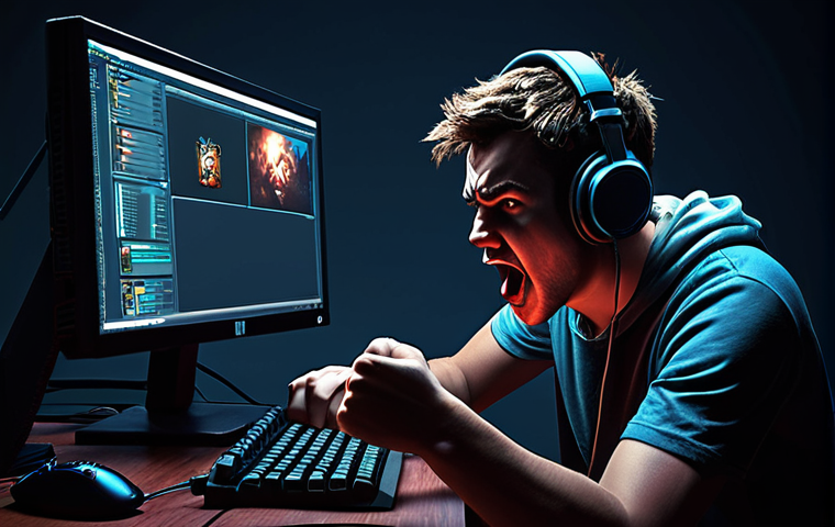 **Prompt:** A frustrated gamer slamming their fist on the desk, illuminated by the "attempting to reconnect" message on their monitor. Dark, moody lighting. Focus on the gamer's expression of annoyance. Include gaming peripherals like a headset and keyboard. Style: Digital painting, dramatic.