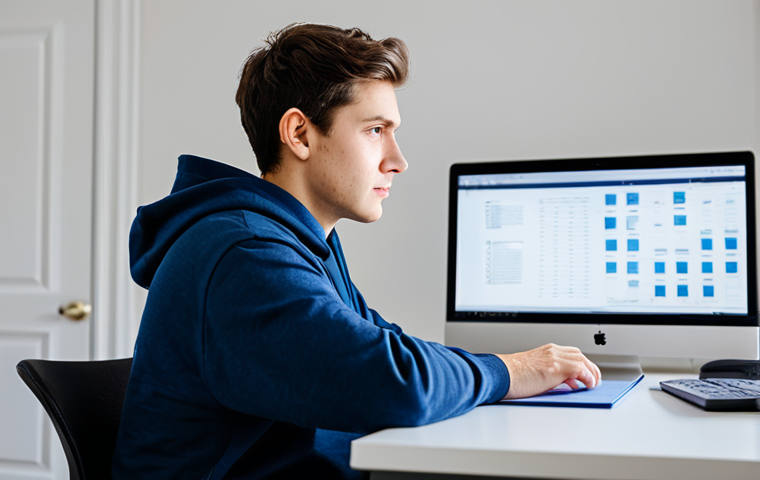 A professional young adult, fully clothed in a modest, dark blue hoodie and comfortable professional attire, seated naturally at a modern, well-lit desk in a clean home office. The individual is thoughtfully engaged, perhaps reviewing strategy notes or looking at a computer screen (screen content not visible). The setting is minimalist and functional, emphasizing focus and learning. Perfect anatomy, correct proportions, well-formed hands, proper finger count, natural body proportions. Professional photography, high quality, studio lighting, safe for work, appropriate content, family-friendly.