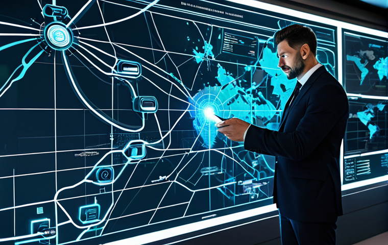 A focused professional strategist, fully clothed in a sleek, modern tactical suit, meticulously studying a large holographic map displaying a stylized island with interconnected zones and highlighted optimal pathing routes. The map shows abstract representations of wild animals and glowing objective markers. The setting is a clean, high-tech command center. perfect anatomy, correct proportions, natural pose, well-formed hands, proper finger count, natural body proportions, safe for work, appropriate content, modest clothing, family-friendly, professional photography, high quality.
