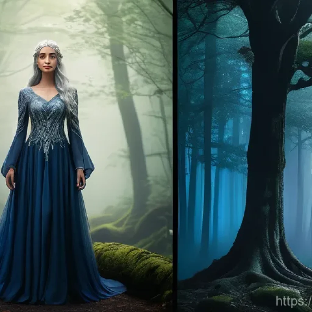 이터널리턴 신규 캐릭터 유출 정보 - **Prompt:** A graceful, ethereal female mage, aged around 25-30, standing amidst a mystical forest g...