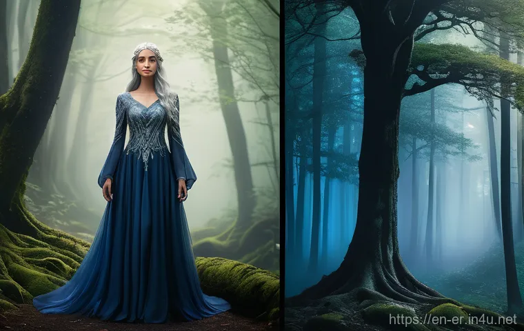 이터널리턴 신규 캐릭터 유출 정보 - **Prompt:** A graceful, ethereal female mage, aged around 25-30, standing amidst a mystical forest g...