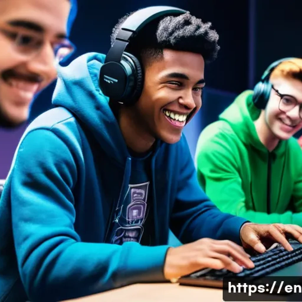 이터널리턴 게임 관련 커뮤니티 탐구 - **Vibrant Online Gaming Community Hub:** A diverse group of young adult and teenage gamers, male and...