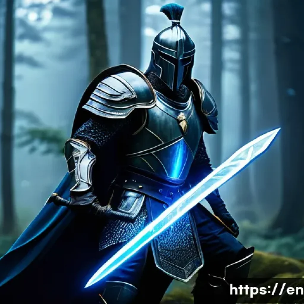 이터널리턴 신규 아이템 출시 계획 - A dynamic fantasy battle scene featuring a versatile warrior clad in sleek, dark armor with intricat...