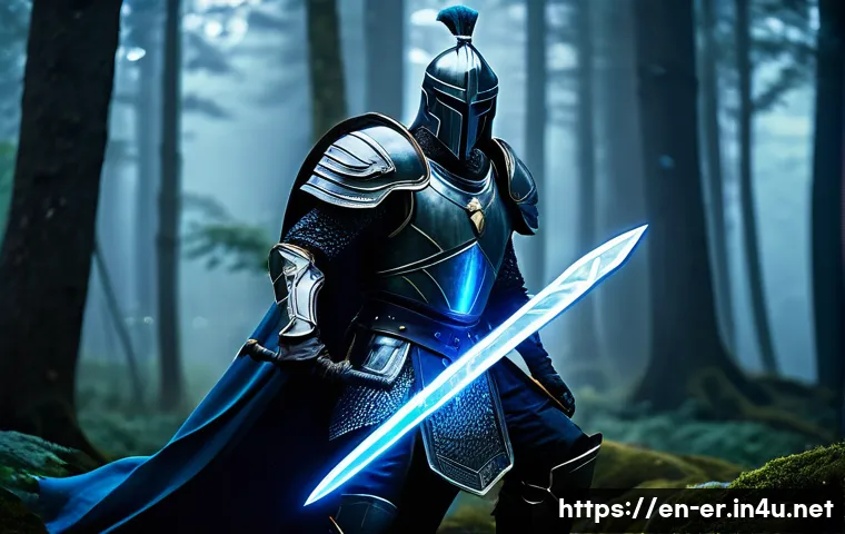 이터널리턴 신규 아이템 출시 계획 - A dynamic fantasy battle scene featuring a versatile warrior clad in sleek, dark armor with intricat...