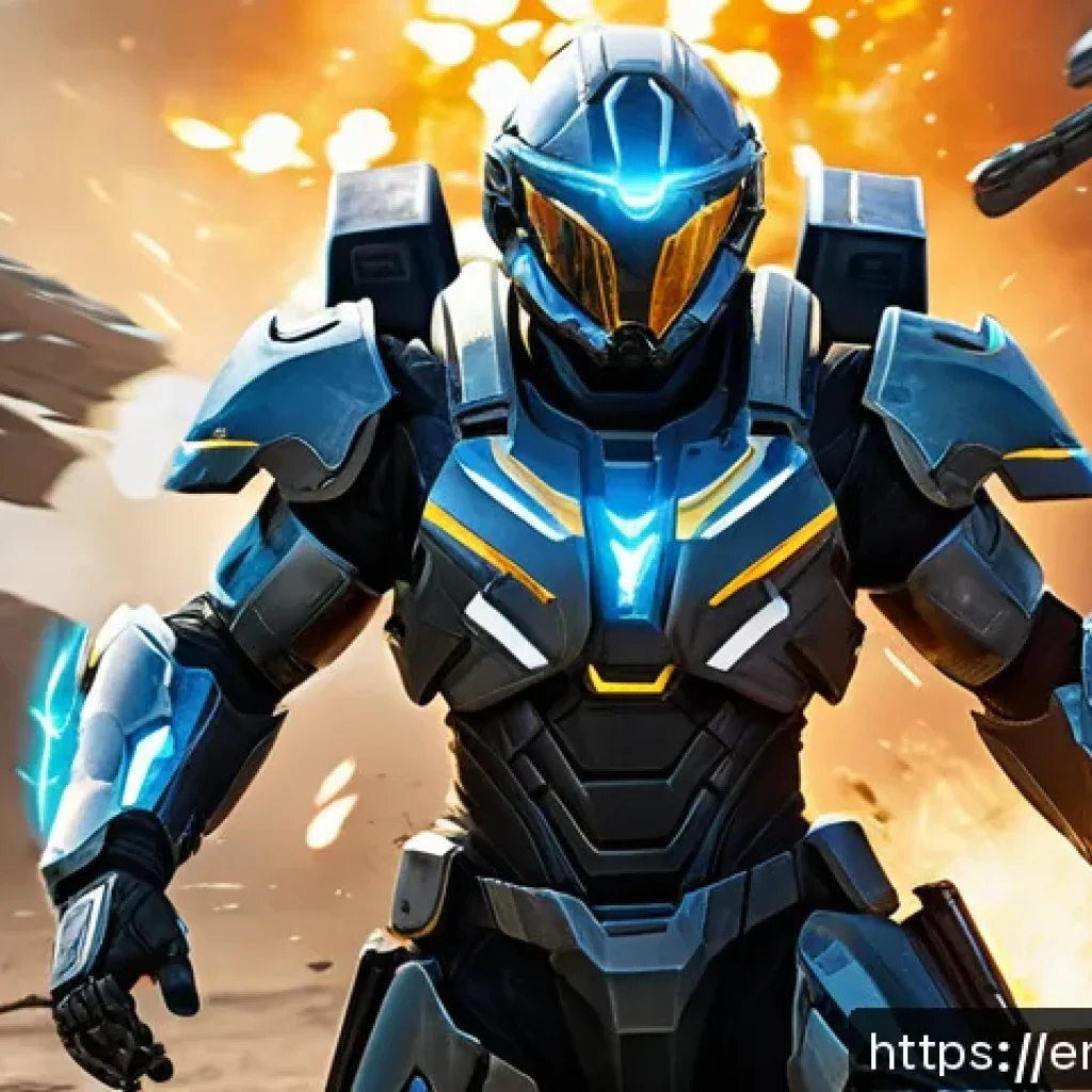 이터널리턴 최고의 생존 클래스 - A dynamic scene of an aggressive damage dealer character in a futuristic battleground, wearing sleek...