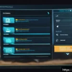 이터널리턴 유저 편의성 개선안 - A futuristic video game inventory screen showcasing a sleek, user-friendly interface with grouped it...