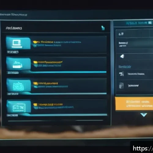 이터널리턴 유저 편의성 개선안 - A futuristic video game inventory screen showcasing a sleek, user-friendly interface with grouped it...